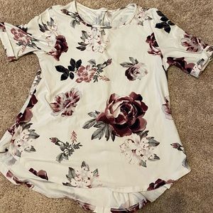 Floral laced back top